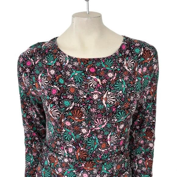 BODEN Abigail Long Sleeve Jersey Dress in Black Florals  SZ 8 - Picture 5 of 13